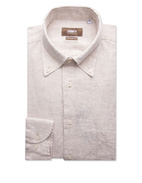 Regular Fit Skjorta Button Down Linne Beige 41