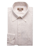 Regular Fit Skjorta Button Down Linne Beige