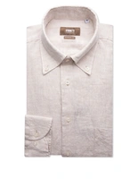 Regular Fit Skjorta Button Down Linne Beige