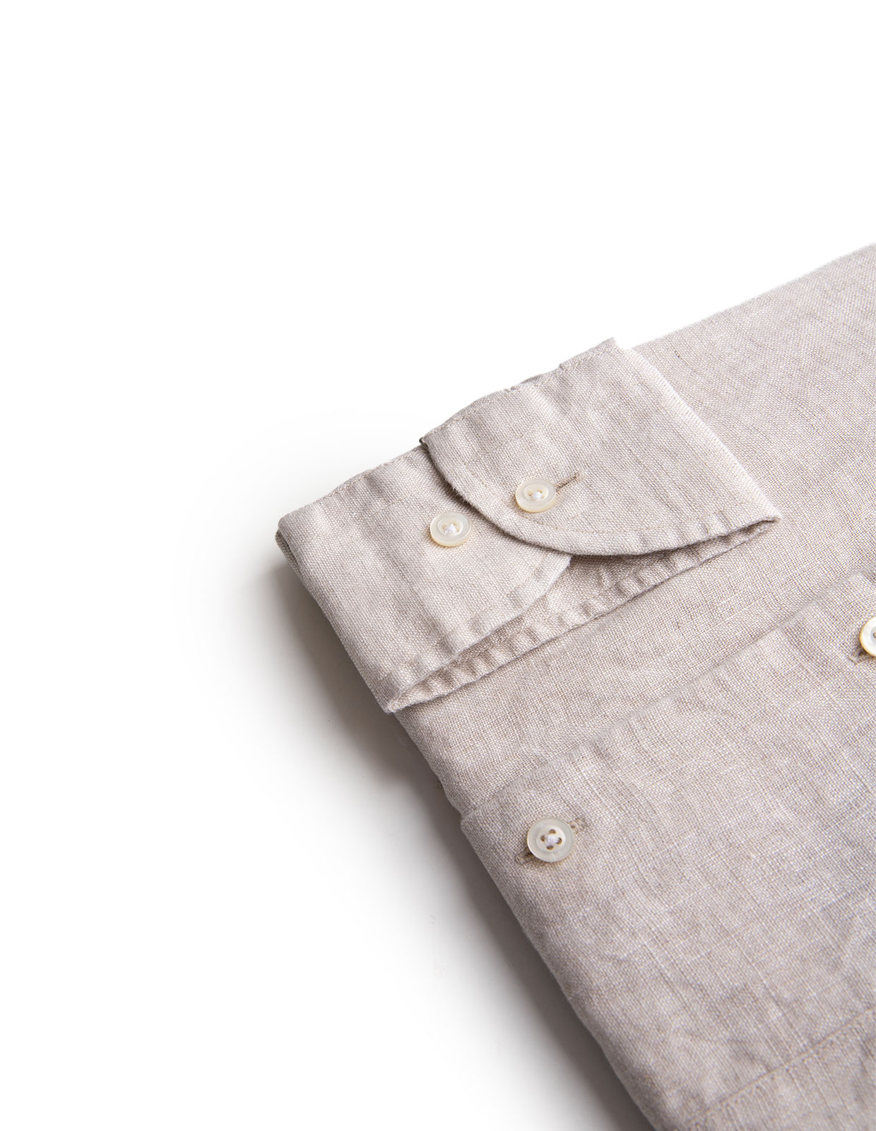 Regular Fit Skjorta Button Down Linne Beige