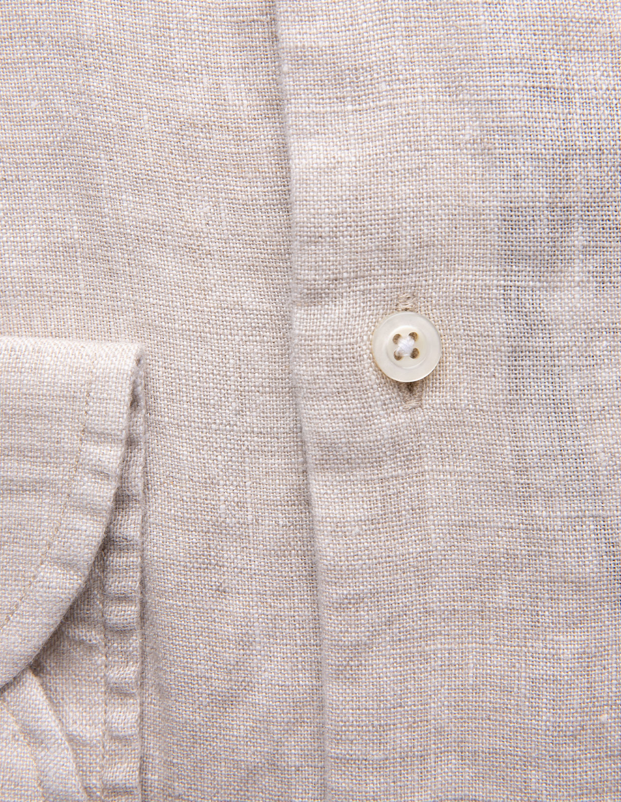 Regular Fit Skjorta Button Down Linne Beige
