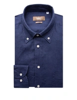 Regular Fit Skjorta Button Down Linne Navy