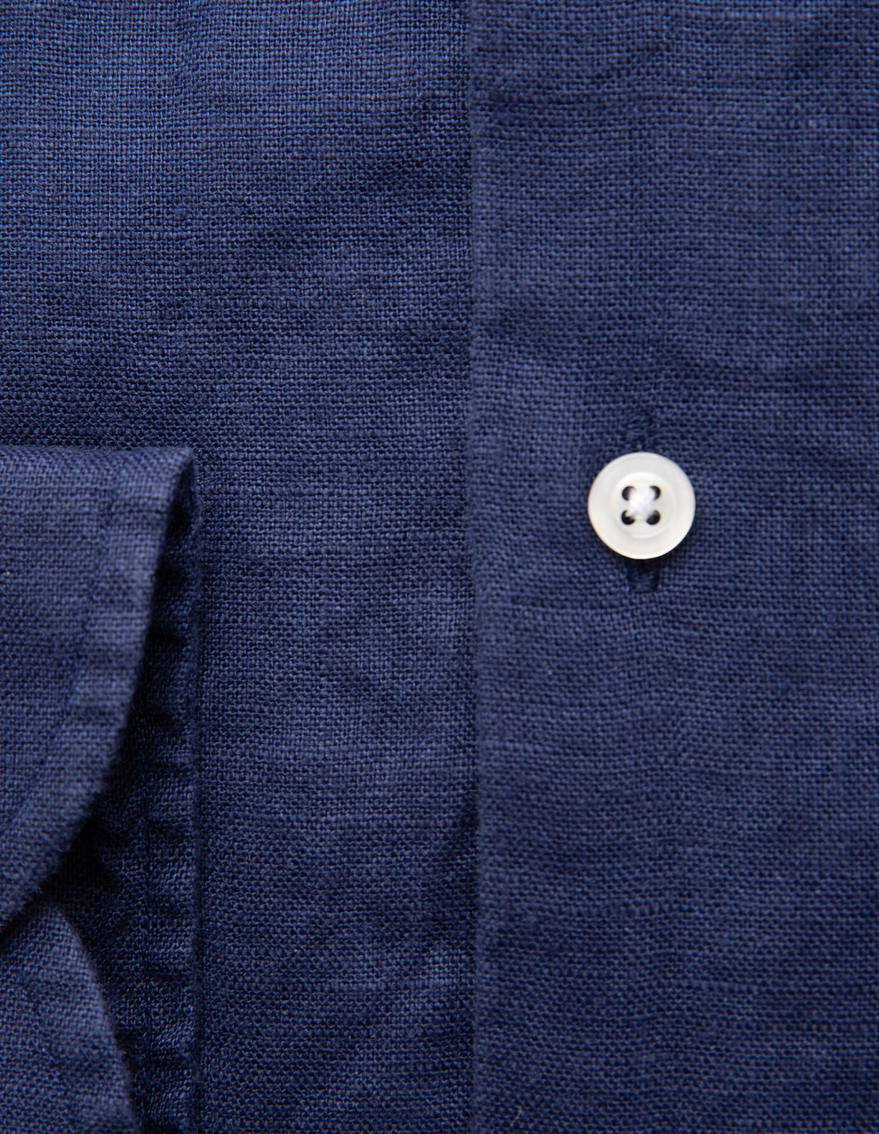 Regular Fit Skjorta Button Down Linne Navy