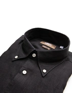 Regular Fit Skjorta Button Down Linne Svart