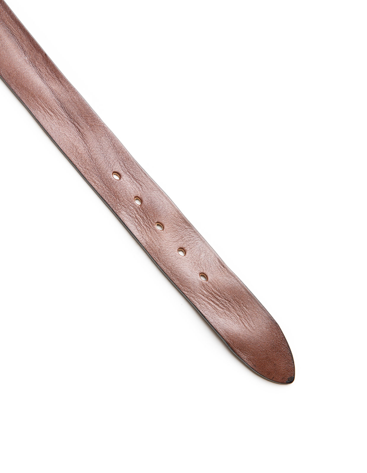 Bälte Brett Rustikt Läder Mörkbrun/Mässing