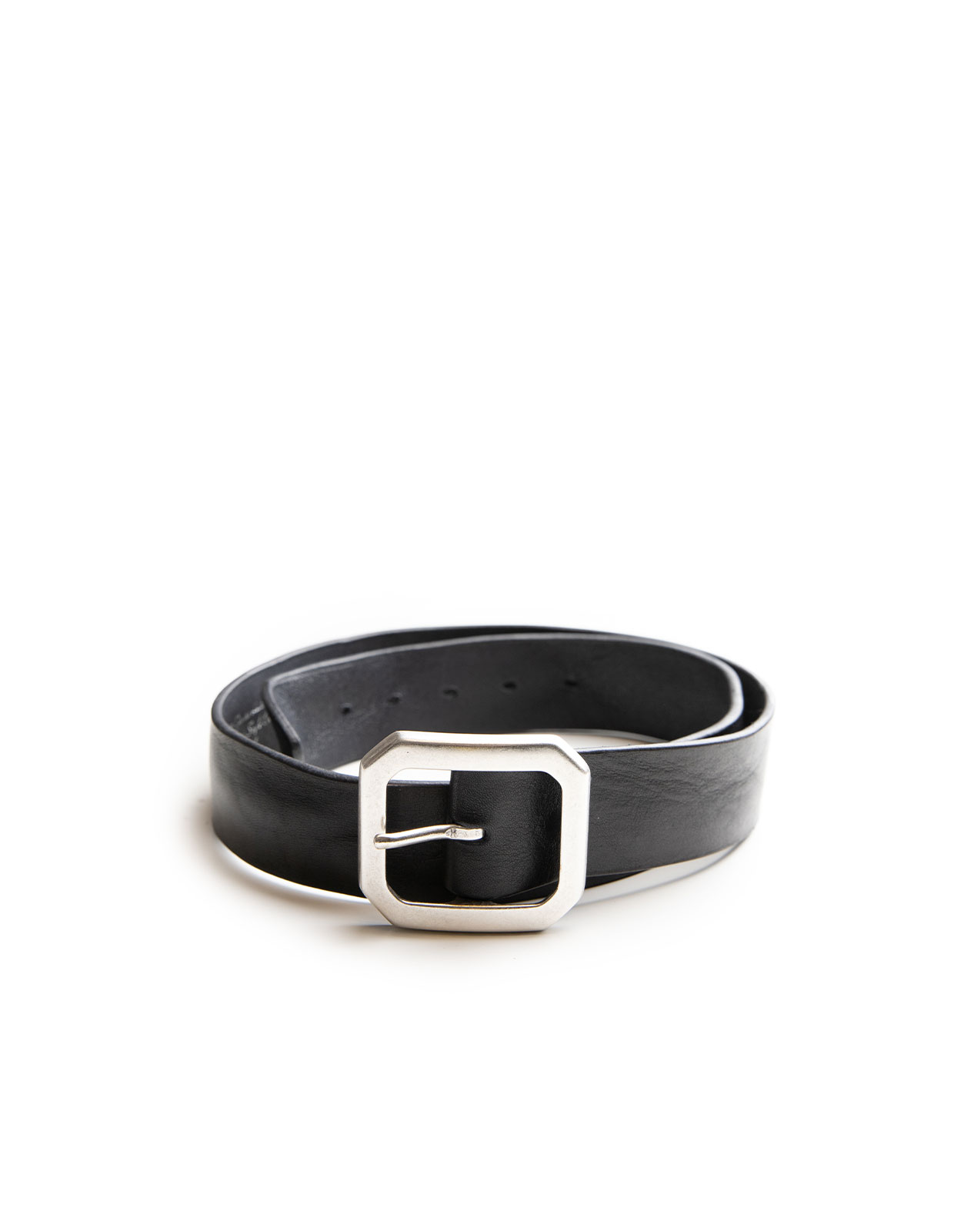 Bälte Brett Rustikt Läder Svart/Silver