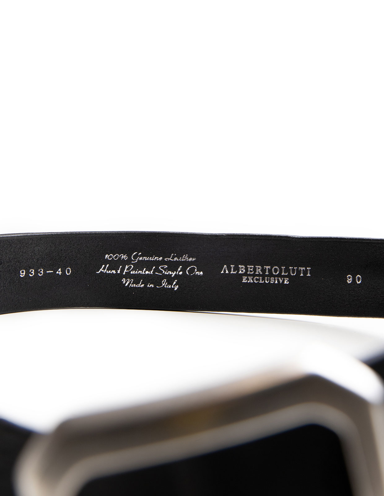 Bälte Brett Rustikt Läder Svart/Silver