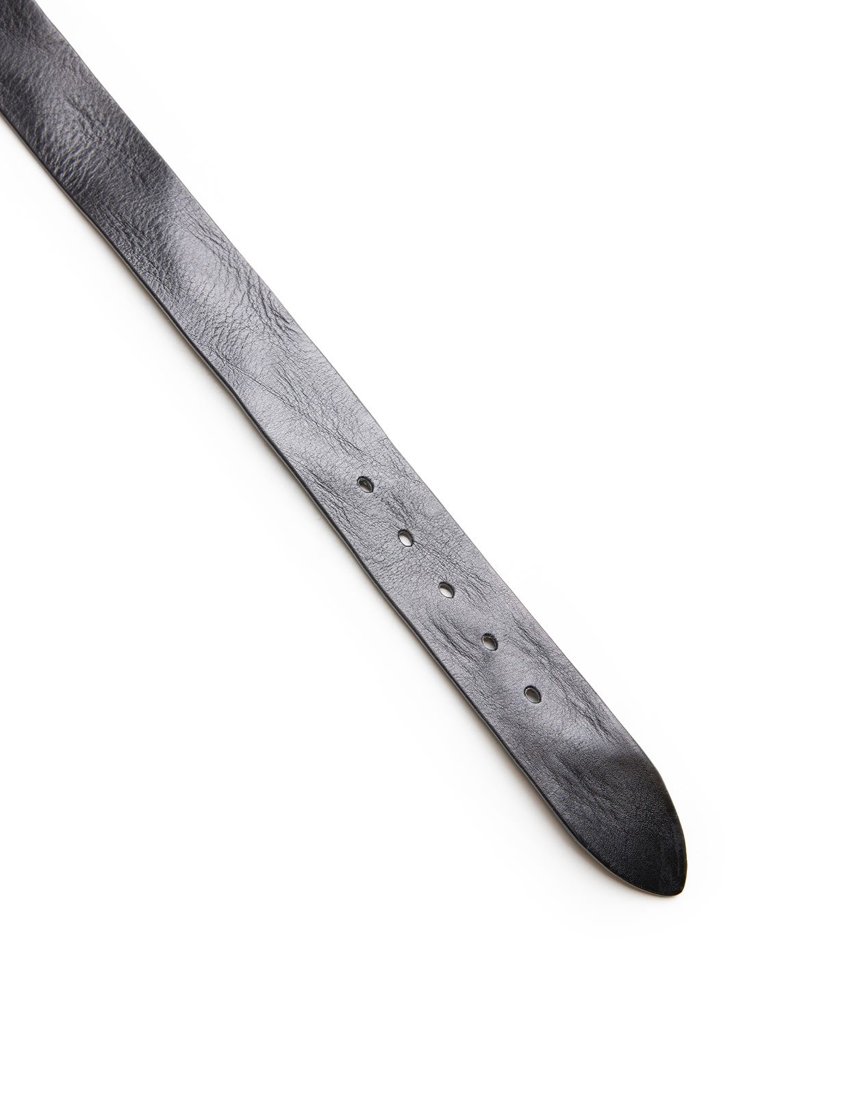 Bälte Brett Rustikt Läder Svart/Silver