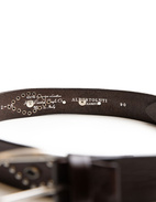 Bälte Läder Westerndesign Mörkbrun/Silver 85