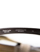 Bälte Smalt Mocka Beige/Mässing