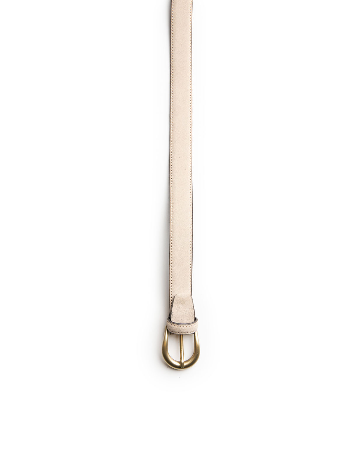 Bälte Smalt Mocka Beige/Mässing