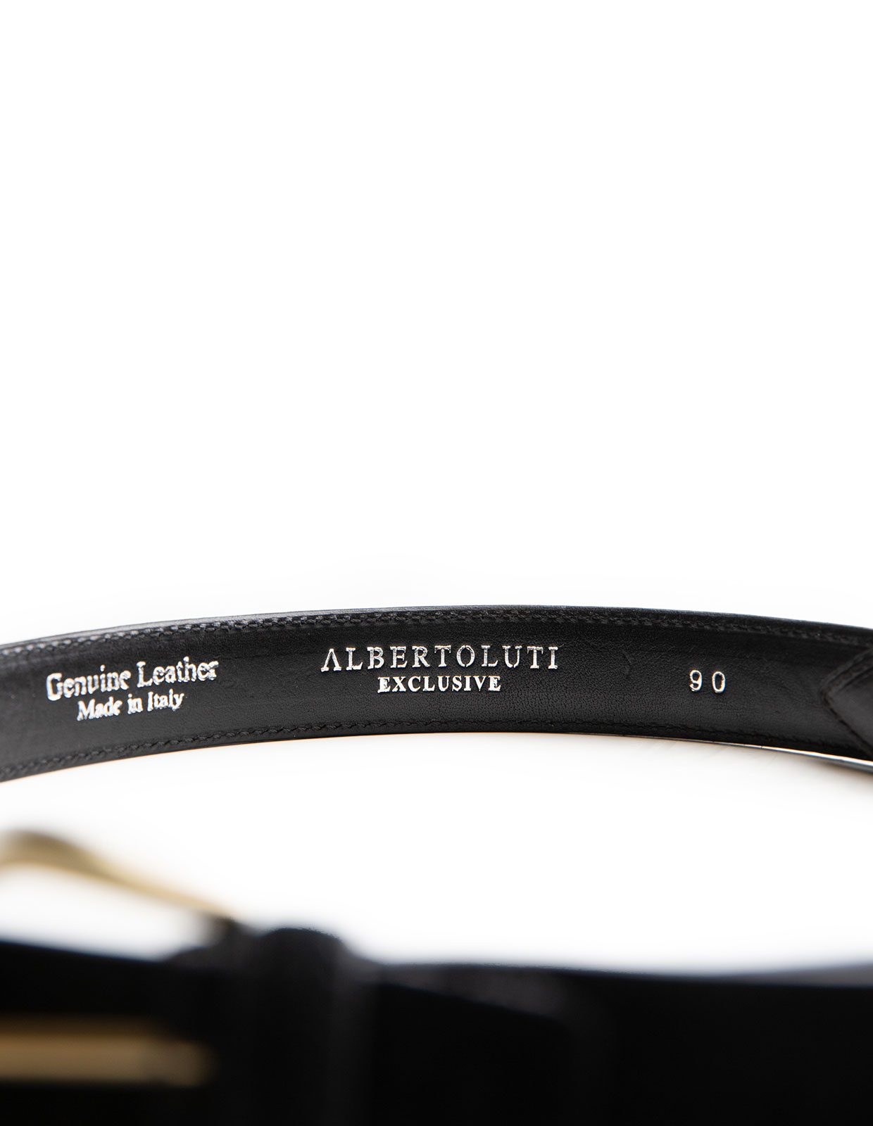 Bälte Smalt Mocka Svart/Mässing