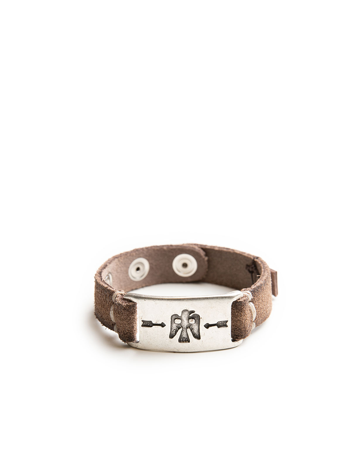 Armband Läder Westerndesign Silver/Beige