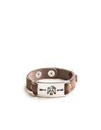 Armband Läder Westerndesign Silver/Beige