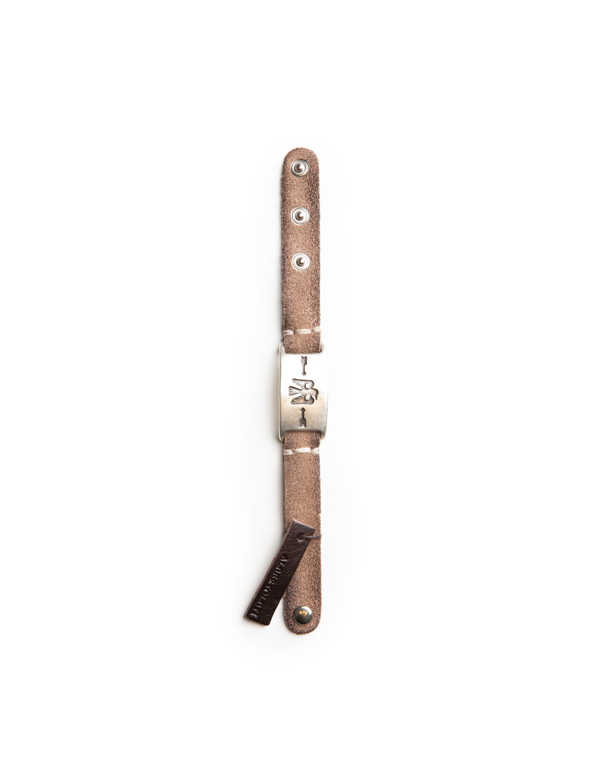 Armband Läder Westerndesign Silver/Beige