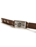 Armband Läder Westerndesign Silver/Beige