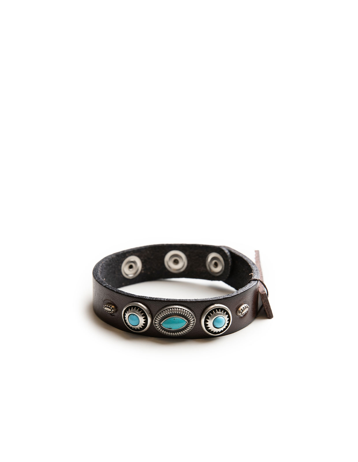 Armband Läder Westerndesign Turkos/Brun One Size