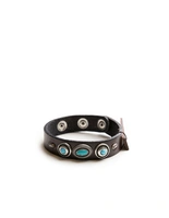 Armband Läder Westerndesign Turkos/Brun One Size