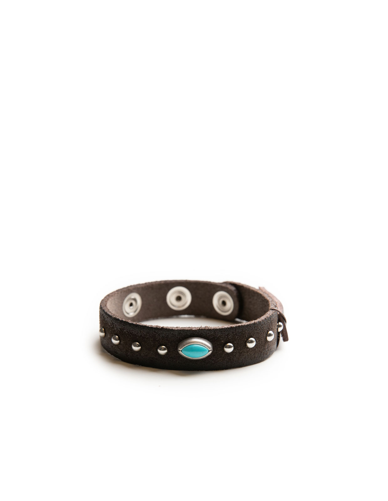 Armband Läder Westerndesign Turkos/Brun