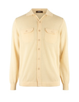Skjortcardigan Stickad Bomull Benvit