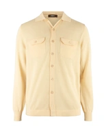 Skjortcardigan Stickad Bomull Benvit