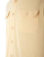 Skjortcardigan Stickad Bomull Benvit L