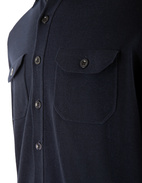 Skjortcardigan Stickad Bomull Navy XL