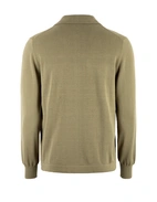 Skjortcardigan Stickad Bomull Militärgrön S