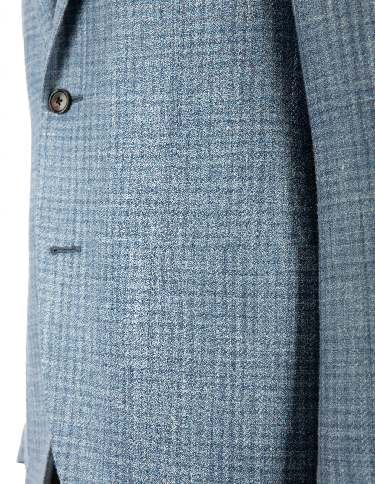 Drop7 Kavaj Ull Siden Linne Struktur Ljusblå