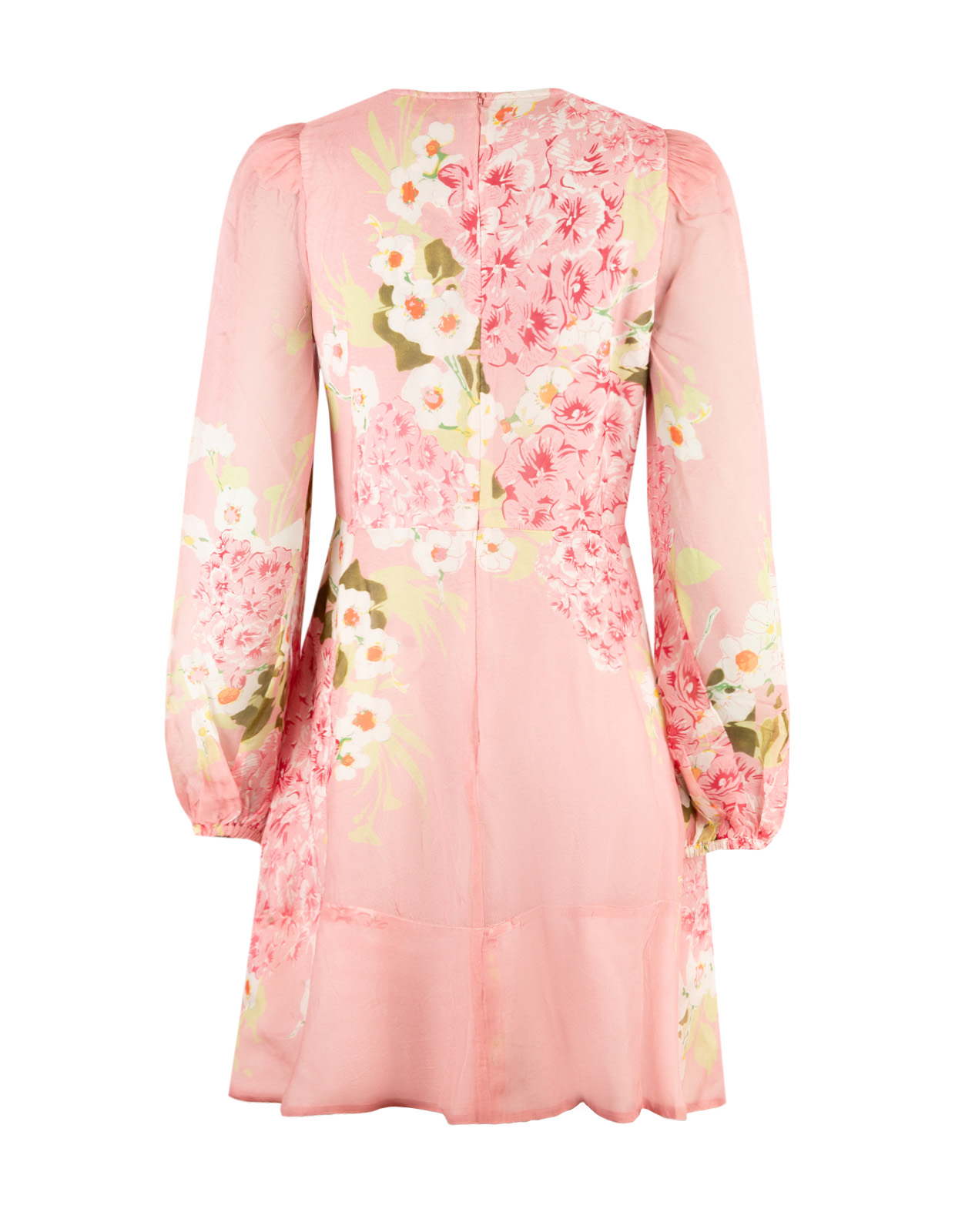 Organza Mini Klänning Rosa Blommig