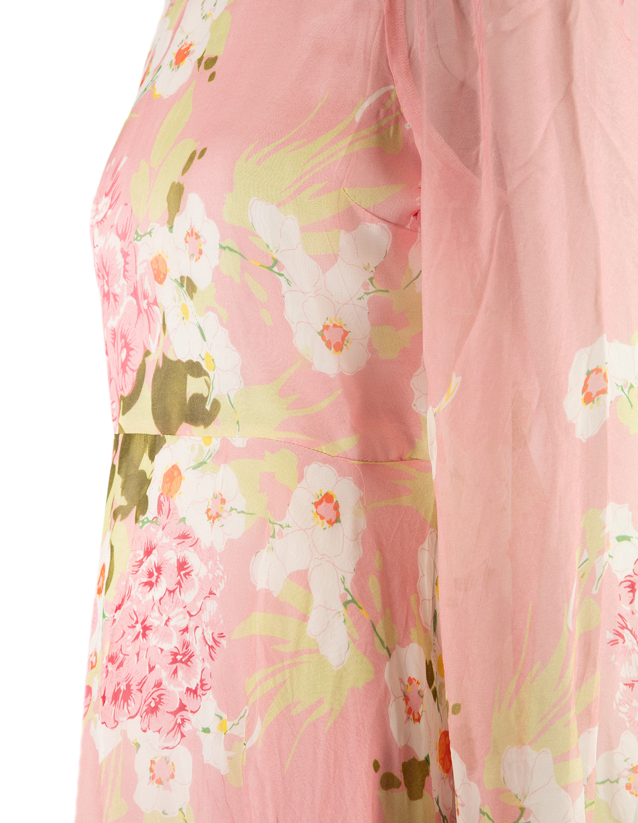 Organza Mini Klänning Rosa Blommig L