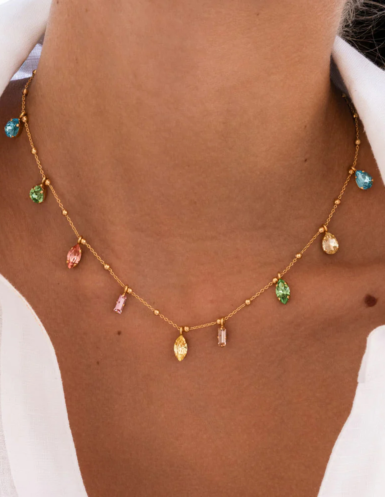 Gisela Halsband Guld/Flerfärgad
