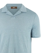 Pikétröja Casual Fit Linne Denimblå