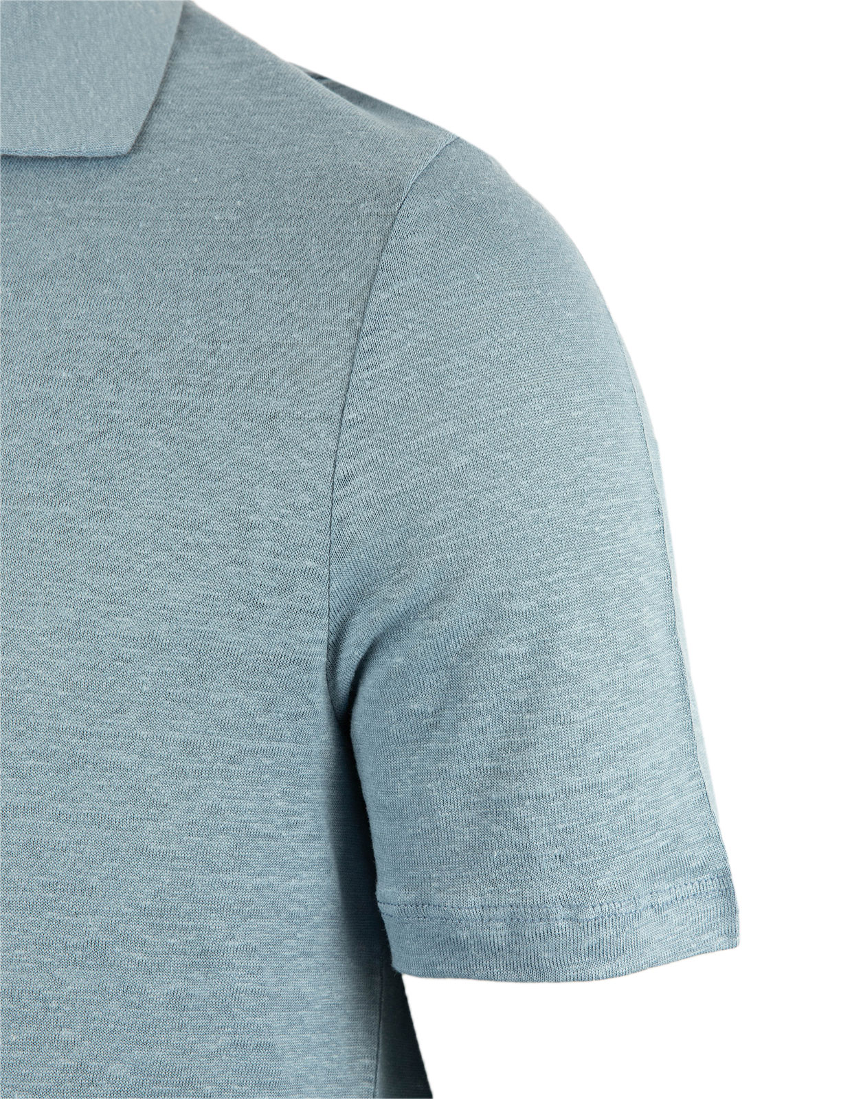 Pikétröja Casual Fit Linne Denimblå