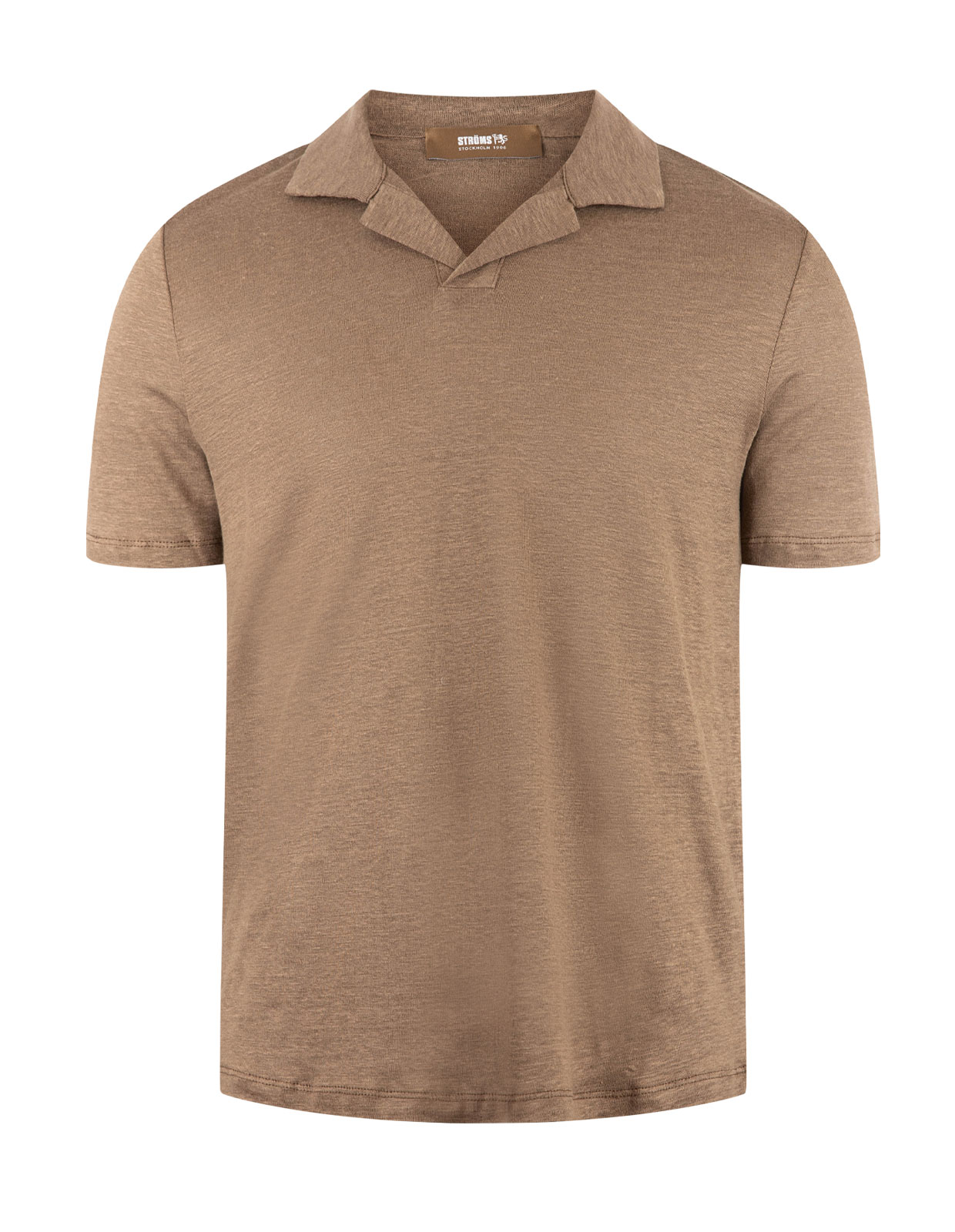 Pikétröja Casual Fit Linne Brun