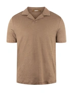 Pikétröja Casual Fit Linne Brun