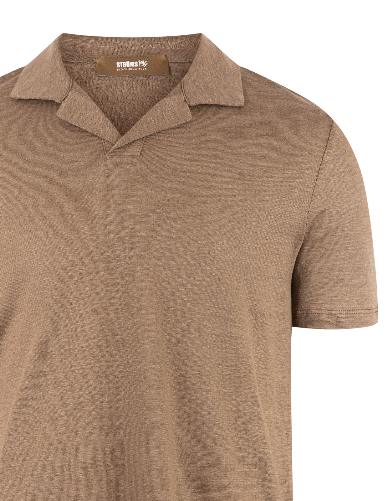 Pikétröja Casual Fit Linne Brun