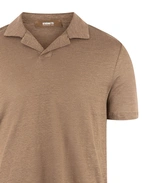 Pikétröja Casual Fit Linne Brun