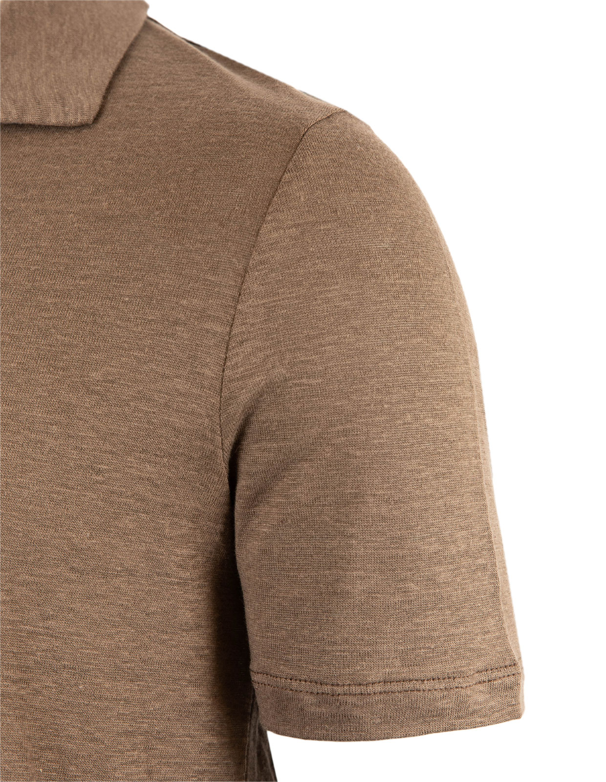 Pikétröja Casual Fit Linne Brun