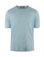 T-shirt Casual Fit Linne Denimblå S