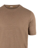 T-shirt Casual Fit Linne Brun
