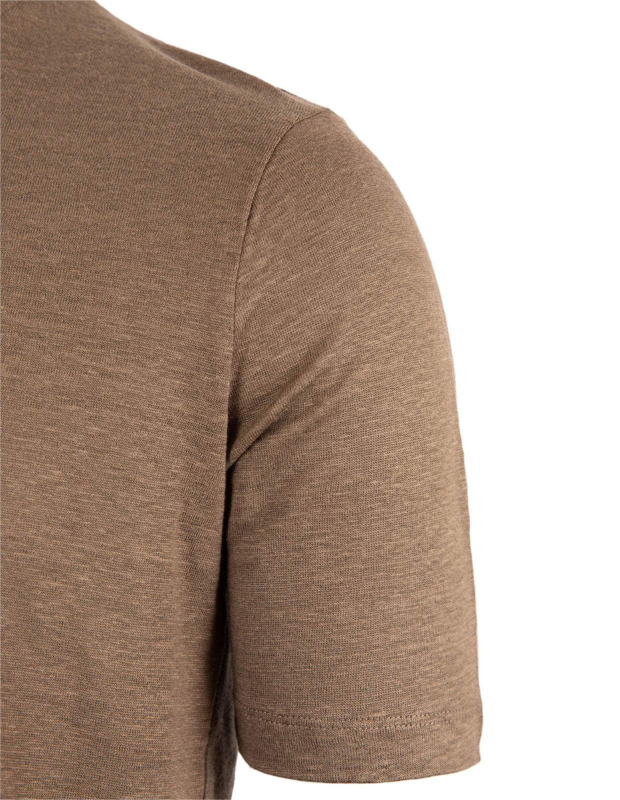 T-shirt Casual Fit Linne Brun
