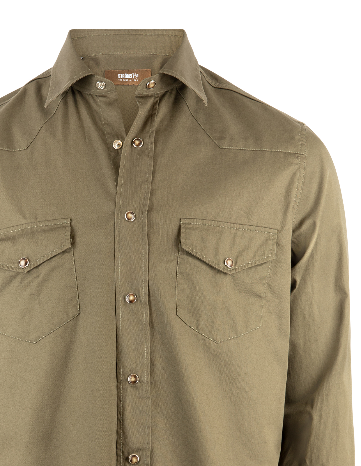 Westernskjorta Bomull Olivgrön