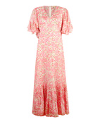 Cupro Maxi Klänning Rosa S