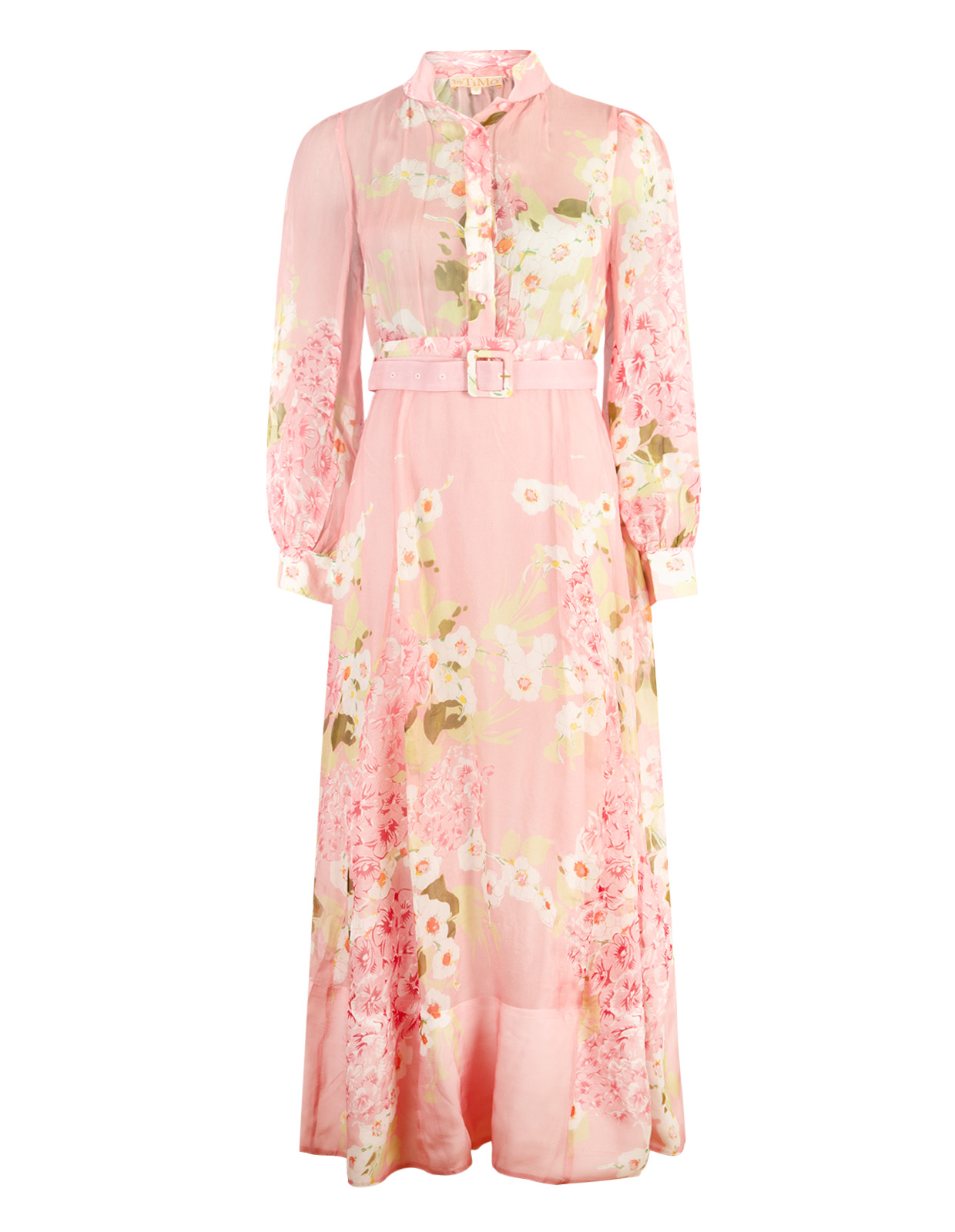 Organza Belt Klänning Rosa