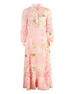 Organza Belt Klänning Rosa S