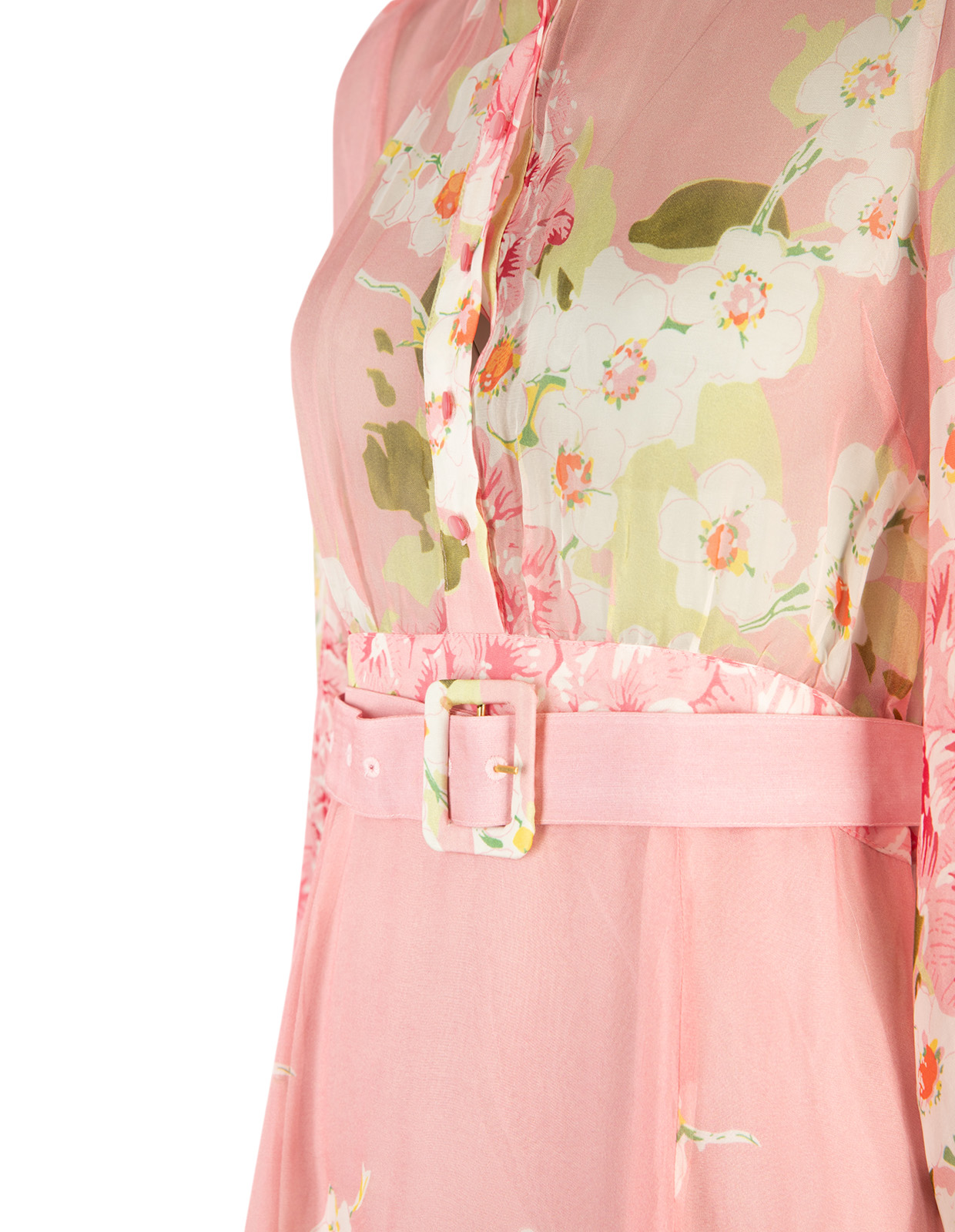 Organza Belt Klänning Rosa S