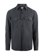 Glenn Overshirt Lyocell Linne Navy L