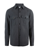 Glenn Overshirt Lyocell Linne Navy L