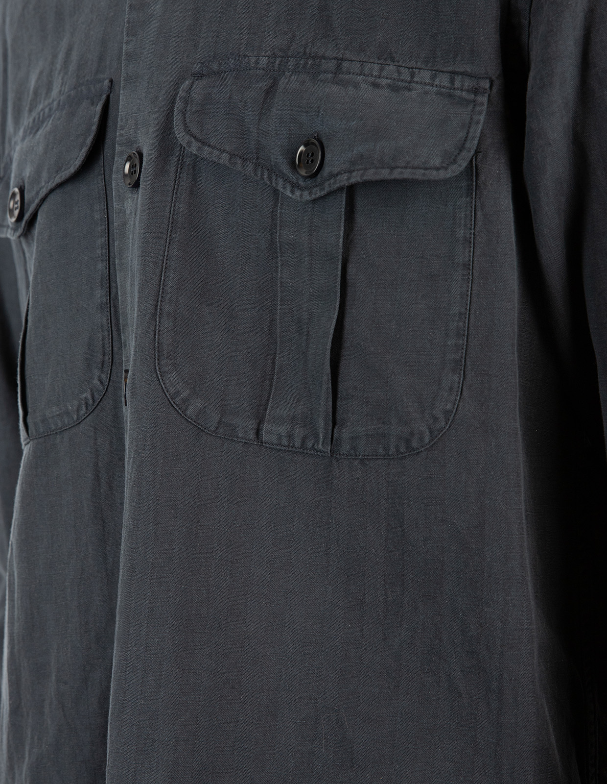 Glenn Overshirt Lyocell Linne Navy L